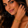 Pulsera Elegante 03.213.0445.07 Oro Laminado, Diseño de Corazón y Estrella, con Zirconia Cubica Blanca, Pulido, Tono Dorado (Grosor 06.1 MM, 7 Pulgadas de Largo)