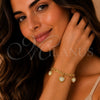 Pulsera Elegante 03.213.0447.07 Oro Laminado, Diseño de Corazón, Diamantado, Tono Dorado (Grosor 05.3 MM, 7 Pulgadas de Largo)