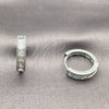 Argolla Huggie 02.282.0154.18 Rodio Laminado, con Zirconia Cubica Blanca, Pulido, Rodinado
