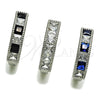 Argolla Huggie 02.282.0154.1.18 Rodio Laminado, con Zirconia Cubica Negro y Blanca, Pulido, Rodinado