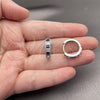 Argolla Huggie 02.282.0154.2.18 Rodio Laminado, con Zirconia Cubica Blanca y Zafiro Azul, Pulido, Rodinado