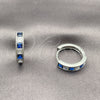 Argolla Huggie 02.282.0154.2.18 Rodio Laminado, con Zirconia Cubica Blanca y Zafiro Azul, Pulido, Rodinado