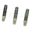 Argolla Huggie 02.282.0157.2.15 Rodio Laminado, con Zirconia Cubica Verde, Pulido, Rodinado