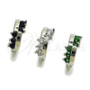 Argolla Huggie 02.282.0162.10 Rodio Laminado, con Zirconia Cubica Verde, Pulido, Rodinado