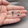 Argolla Huggie 02.282.0163.14 Rodio Laminado, con Zirconia Cubica Zafiro Azul y Micro Pave Blanca, Pulido, Rodinado