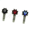 Argolla Huggie 02.282.0163.2.14 Rodio Laminado, con Zirconia Cubica Negro y Micro Pave Blanca, Pulido, Rodinado