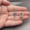 Argolla Huggie 02.282.0164.14 Rodio Laminado, con Zirconia Cubica Zafiro Azul y Micro Pave Blanca, Pulido, Rodinado