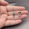 Argolla Huggie 02.282.0165.14 Rodio Laminado, con Zirconia Cubica Verde, Pulido, Rodinado