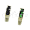 Argolla Huggie 02.282.0165.14 Rodio Laminado, con Zirconia Cubica Verde, Pulido, Rodinado