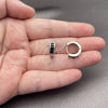 Argolla Huggie 02.282.0165.1.14 Rodio Laminado, con Zirconia Cubica Negro, Pulido, Rodinado