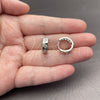 Argolla Huggie 02.282.0167.15 Rodio Laminado, Diseño de Flecha, con Zirconia Cubica Blanca, Pulido, Rodinado