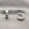 Argolla Huggie 02.282.0167.15 Rodio Laminado, Diseño de Flecha, con Zirconia Cubica Blanca, Pulido, Rodinado