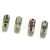 Argolla Huggie 02.282.0168.14 Rodio Laminado, con Zirconia Cubica Blanca, Pulido, Rodinado
