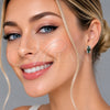 Argolla Huggie 02.282.0168.1.14 Rodio Laminado, con Zirconia Cubica Verde, Pulido, Rodinado
