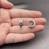 Argolla Huggie 02.282.0171.1.14 Rodio Laminado, con Zirconia Cubica Rubi y Blanca, Pulido, Rodinado