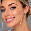 Argolla Huggie 02.282.0173.14 Rodio Laminado, con Zirconia Cubica Verde, Pulido, Rodinado