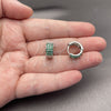 Argolla Huggie 02.282.0173.14 Rodio Laminado, con Zirconia Cubica Verde, Pulido, Rodinado