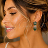 Arete Largo 02.282.0140.2 Rodio Laminado, con Zirconia Cubica Blanca y Verde, Pulido, Rodinado