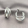 Argolla Mediana 02.213.0455.2.20 Plata Rodinada, Diseño de Hueco, Pulido, Tono Plateado