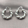 Argolla Mediana 02.170.0489.1.30 Plata Rodinada, Diseño de Torcido y Hueco, Pulido, Tono Plateado
