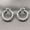 Argolla Mediana 02.282.0180.35 Plata Rodinada, Diseño de Torcido y Hueco, Pulido, Tono Plateado