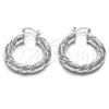 Argolla Mediana 02.282.0180.35 Plata Rodinada, Diseño de Torcido y Hueco, Pulido, Tono Plateado