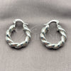 Argolla Pequeña 02.170.0580.2.25 Plata Rodinada, Diseño de Torcido y Hueco, Pulido, Tono Plateado