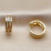 Argolla Huggie 02.283.0443.18 Oro Laminado, con Zirconia Cubica Blanca, Pulido, Tono Dorado