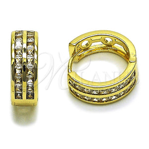 Argolla Huggie 02.283.0443.18 Oro Laminado, con Zirconia Cubica Blanca, Pulido, Tono Dorado