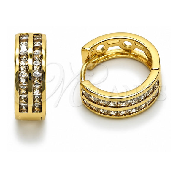 Argolla Huggie 02.283.0443.18 Oro Laminado, con Zirconia Cubica Blanca, Pulido, Tono Dorado