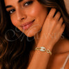 Pulsera Elegante 03.283.0612.07 Oro Laminado, Diseño de Puff Mariner, con Zirconia Cubica Blanca, Pulido, Tono Dorado (Grosor 04.6 MM, 8 Pulgadas de Largo)