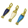 Dije Elegante 05.459.0047.2 Oro Laminado, Diseño de Pescado, con Zirconia Cubica Blanca, Resinado Blanco, Tono Dorado