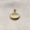 Dije Elegante 05.459.0066 Oro Laminado, Diseño de Concha, Pulido, Tono Dorado