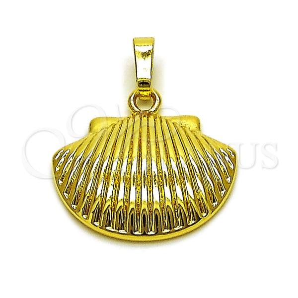 Dije Elegante 05.459.0066 Oro Laminado, Diseño de Concha, Pulido, Tono Dorado
