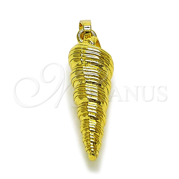 Dije Elegante 05.459.0069 Oro Laminado, Diseño de Caracol, Pulido, Tono Dorado
