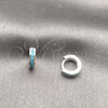 Argolla Huggie 02.282.0183.10 Rodio Laminado, con Zirconia Cubica Turquoise, Pulido, Tono Plateado