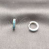 Argolla Huggie 02.282.0183.12 Rodio Laminado, con Zirconia Cubica Turquoise, Pulido, Tono Plateado