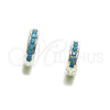 Argolla Huggie 02.282.0183.12 Rodio Laminado, con Zirconia Cubica Turquoise, Pulido, Tono Plateado