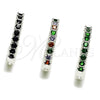 Argolla Huggie 02.282.0184.16 Rodio Laminado, con Zirconia Cubica Multicolor, Pulido, Tono Plateado