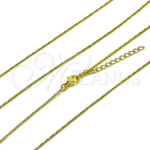 Gargantilla Basica 04.341.0247.18 Oro Laminado, Pulido, Tono Dorado (Grosor 01 MM, 17 Pulgadas de Largo)