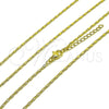 Gargantilla Basica 04.341.0248.18 Oro Laminado, Pulido, Tono Dorado (Grosor 01.8 MM, 17 Pulgadas de Largo)
