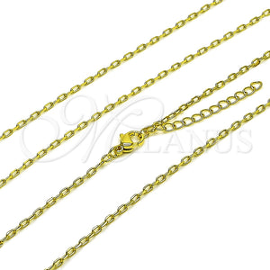 Gargantilla Basica 04.341.0250.18 Oro Laminado, Diseño de Rolo y Paperclip, Pulido, Tono Dorado (Grosor 01.8 MM, 17 Pulgadas de Largo)