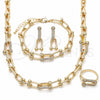 Collar, Pulsera, Dije y Anillo 06.372.0096.1.20 Oro Laminado, con Zirconia Cubica Blanca, Pulido, Dos Tonos