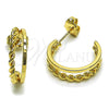 Argolla Pequeña 02.196.0260.20 Oro Laminado, Diseño de Torcido, Pulido, Tono Dorado