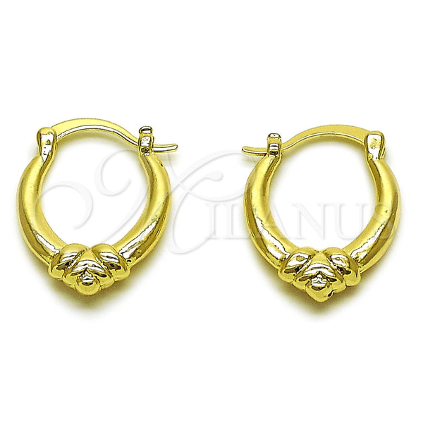 Argolla Pequeña 02.196.0264.18 Oro Laminado, Pulido, Tono Dorado