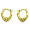 Argolla Pequeña 02.196.0264.18 Oro Laminado, Pulido, Tono Dorado
