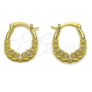 Argolla Pequeña 02.196.0267.18 Oro Laminado, Diseño de Concha, Pulido, Tono Dorado