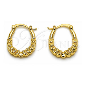 Argolla Pequeña 02.196.0267.18 Oro Laminado, Diseño de Concha, Pulido, Tono Dorado
