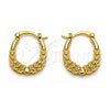 Argolla Pequeña 02.196.0267.18 Oro Laminado, Diseño de Concha, Pulido, Tono Dorado