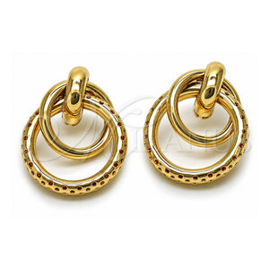 Arete Dormilona 02.196.0271 Oro Laminado, Diseño de Hueco, Pulido, Tono Dorado